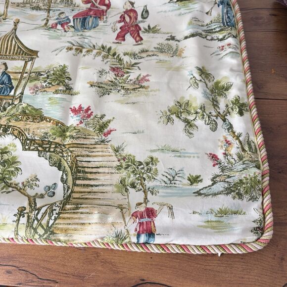 Waverly "Pacific Pavilon" Oriental Toile Designer Pillow Without Instert 21x21.5 - Picture 4 of 10
